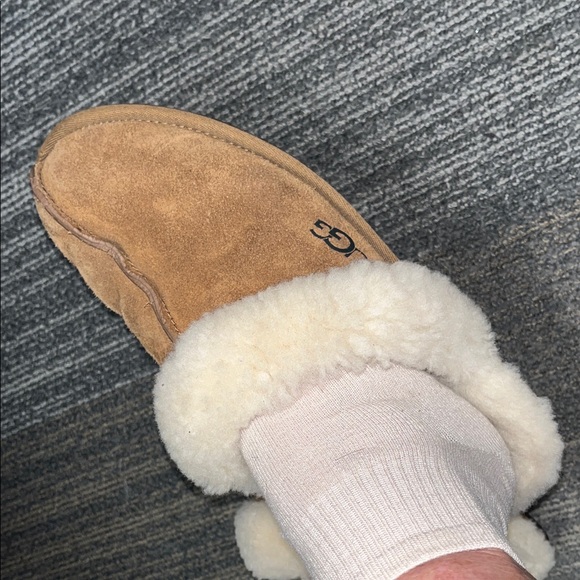 UGG Chestnut Suede Shearling Mule Slippers - Chestnut & Cream size 8/9 - Picture 14 of 15